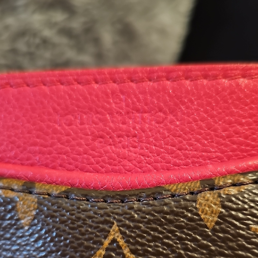 Authentic Louis Vuitton Brown Monogram Shoulder Bag with Red Interior - Picture 3 of 14